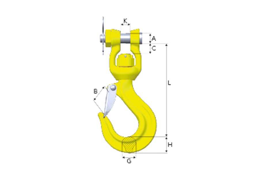 Picture of Gunnebo GrabiQ Clevis Swivel Hook LKNG