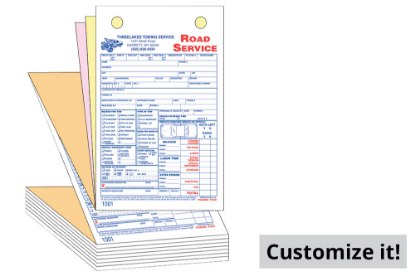 Picture of Custom Road Service Register Form Tickets