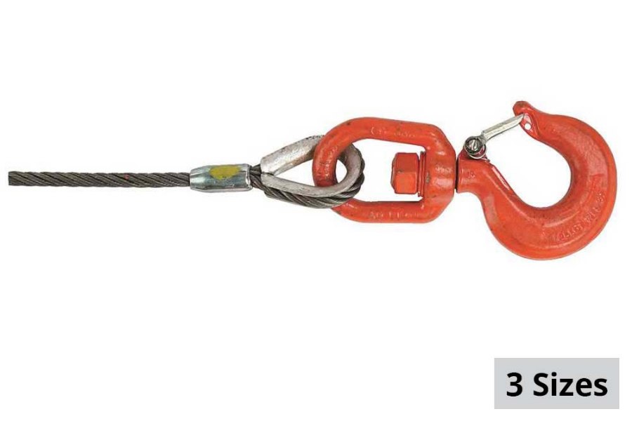 Lift-All Domestic Fiber Core Wire Rope - Swivel Hook and Latch | Zip's