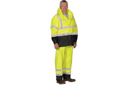 Picture of Kishigo Class 3 Black Bottom Rain Suit, Lime, 2XL/3XL