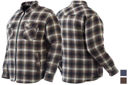 Picture of Tough Duck Zip Front Quilt Lined Flannel Jacket, Brown, 3XL