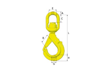 Picture of Gunnebo GrabiQ Swivel Safety Hook with Griplatch LKBK