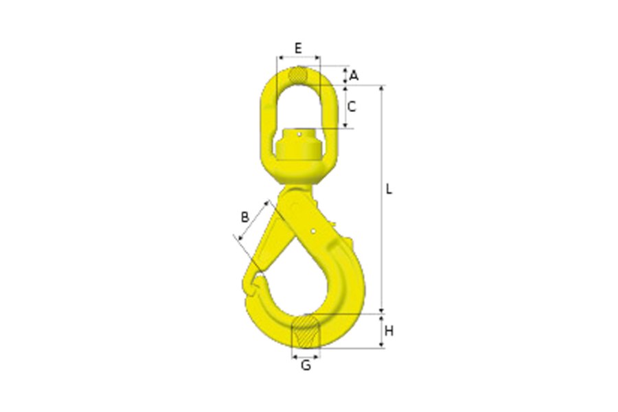 Picture of Gunnebo GrabiQ Swivel Safety Hook with Griplatch LKBK