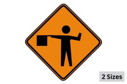 Picture of Sign and Safety Equipment Orange Flagger Symbol Roll-Up Sign