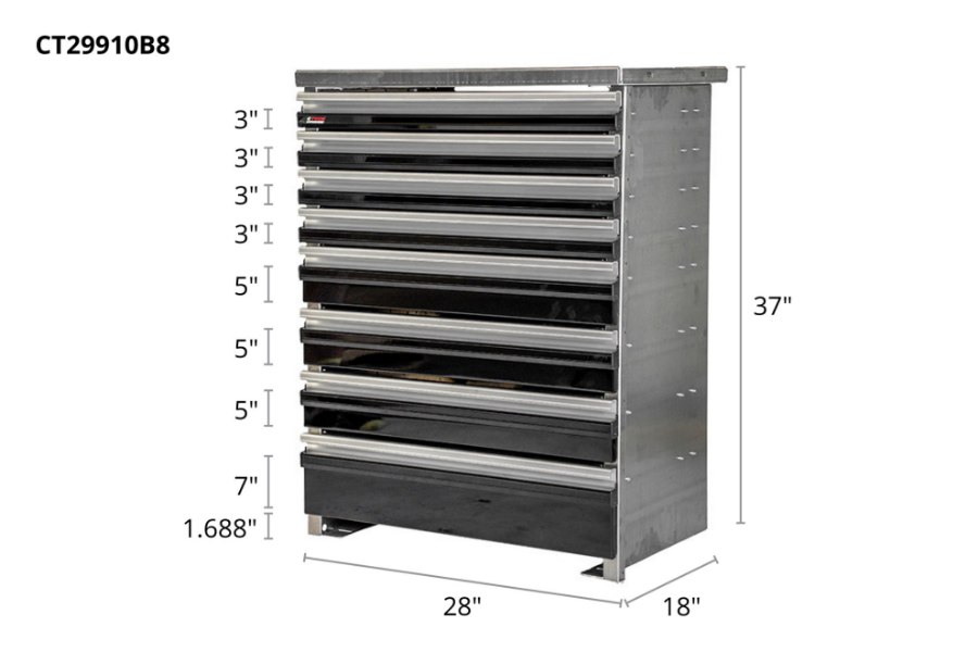 Picture of CTech 8 Drawer Black Toolbox Systems