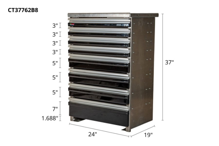 Picture of CTech 8 Drawer Black Toolbox Systems