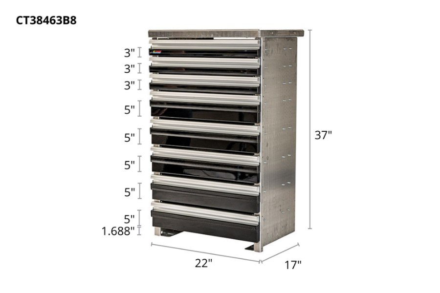 Picture of CTech 8 Drawer Black Toolbox Systems