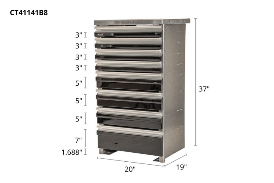 Picture of CTech 8 Drawer Black Toolbox Systems