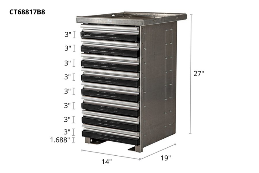 Picture of CTech 8 Drawer Black Toolbox Systems