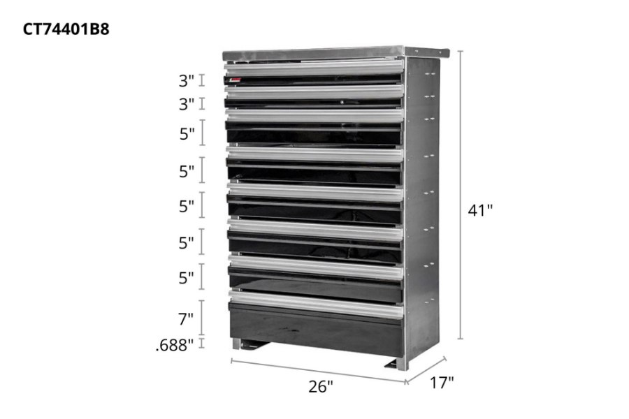 Picture of CTech 8 Drawer Black Toolbox Systems