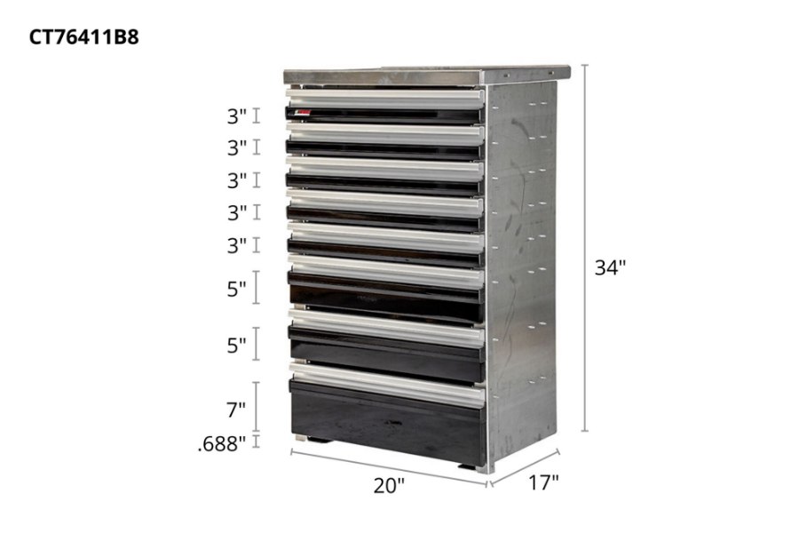 Picture of CTech 8 Drawer Black Toolbox Systems