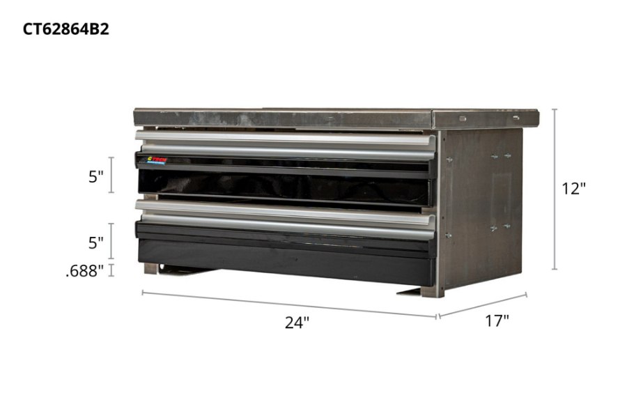 Picture of CTech 2 Drawer Black Toolbox Systems