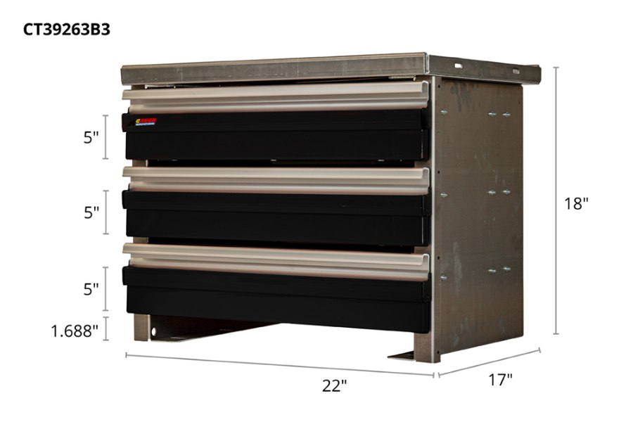 Picture of CTech 3 Drawer Black Toolbox Systems