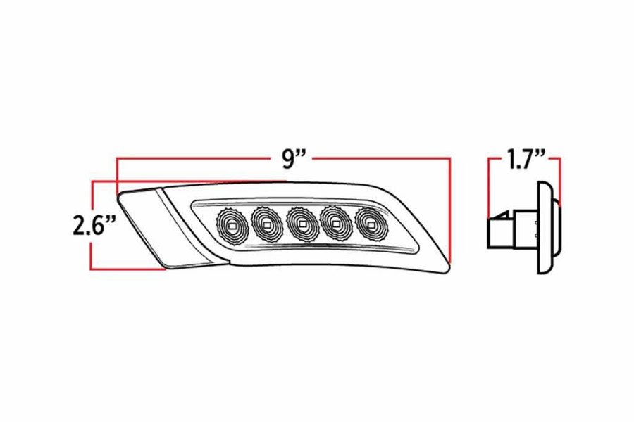 Picture of Trux Dual Revolution Turn and Marker to Auxiliary Fender LED Light - Peterbilt