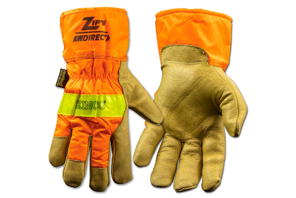 Picture of Zip's Hi-Vis Insulated Pigskin Reflective Gloves