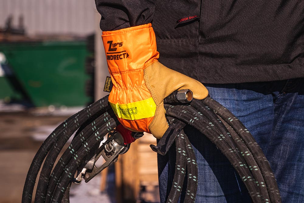 Picture of Zip's Hi-Vis Insulated Pigskin Reflective Gloves