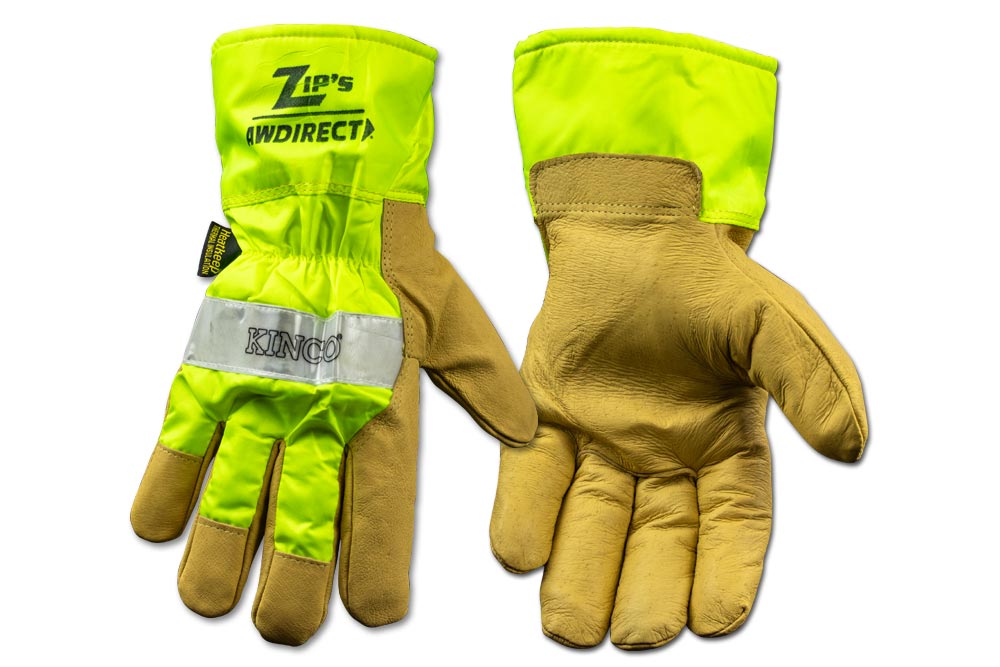 Picture of Zip's Hi-Vis Insulated Pigskin Reflective Gloves