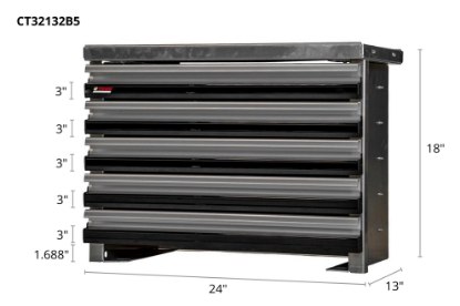 Picture of CTech 5 Drawer Black Toolbox Systems