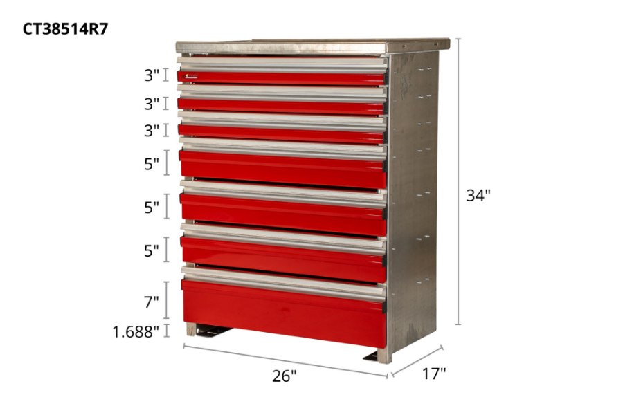 Picture of CTech 7 Drawer Red Toolbox Systems