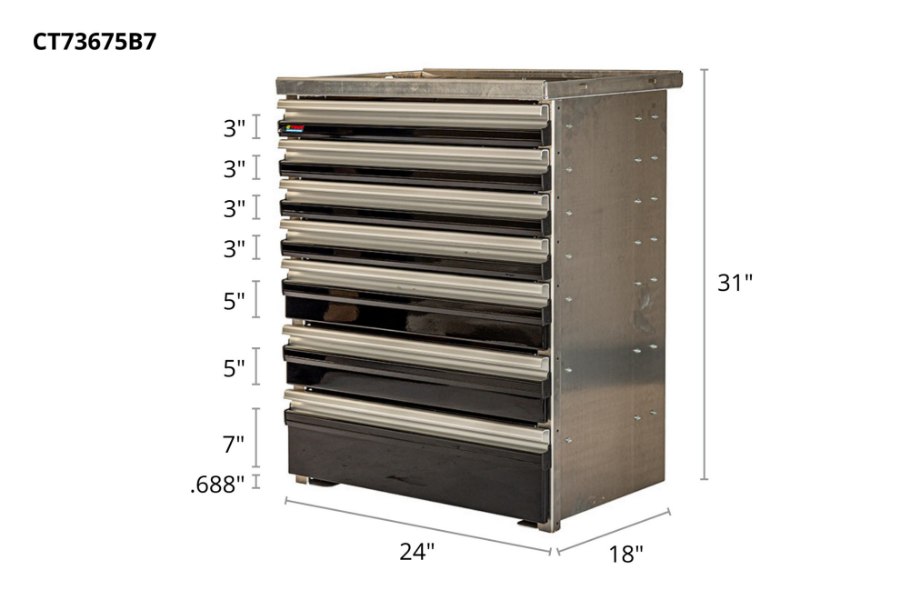 Picture of CTech 7 Drawer Black Toolbox Systems