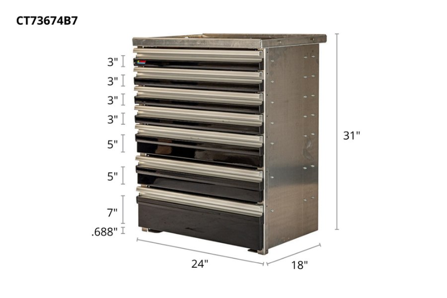 Picture of CTech 7 Drawer Black Toolbox Systems