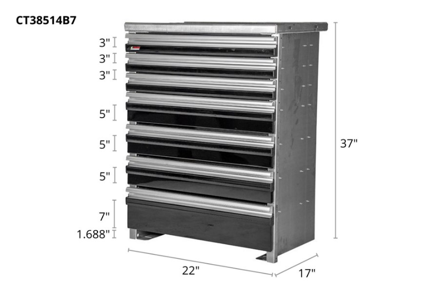 Picture of CTech 7 Drawer Black Toolbox Systems