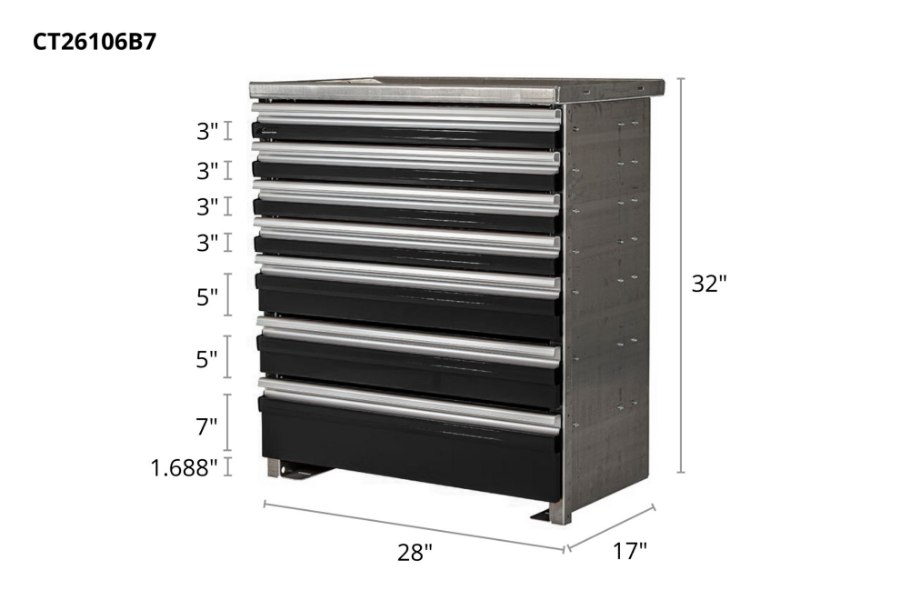 Picture of CTech 7 Drawer Black Toolbox Systems