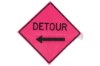 Picture of Sign & Safety Equipment Pink Retroreflective Vinyl "Detour" Roll-Up Sign