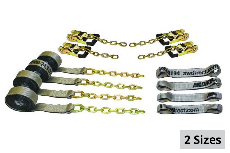 Picture of AW Direct Tow Pro 8-Point Tie-Down Kit with Chains and Gradual Release Ratchets