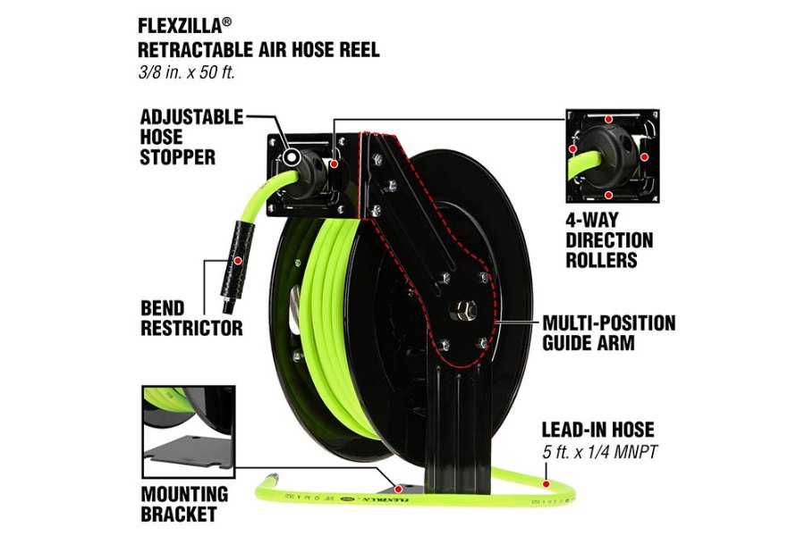 Picture of Flexzilla Retractable Air Hose Reels - Single Axle Arm Support