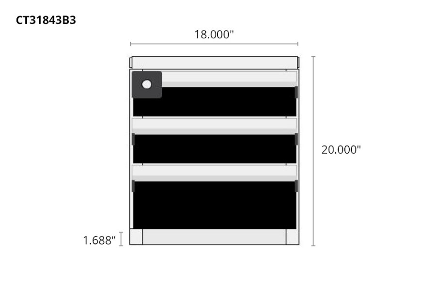 Picture of CTech 3 Drawer Black Toolbox Systems