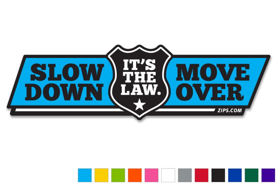 Picture of Zip's "Slow Down Move Over - It's The Law" Vinyl Vehicle Decal