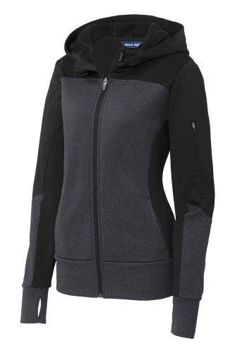 Picture of Sport-Tek Ladies Tech Fleece Colorblock Full-Zip Hooded Jacket