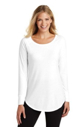 Picture of District Women's Perfect Tri Long Sleeve Tunic T-Shirt