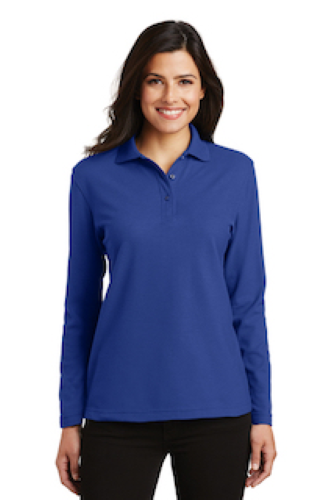 Picture of Port Authority Ladies Silk Touch Long Sleeve Polo