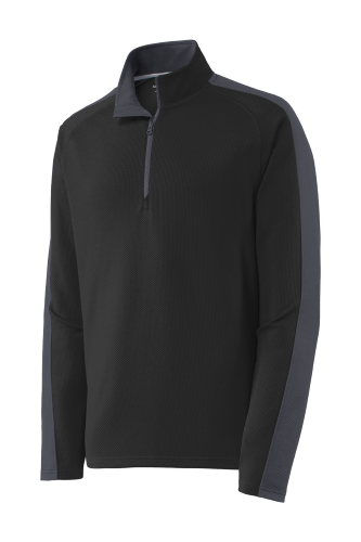 Picture of Sport-Tek Sport-Wick Textured Colorblock 1/4-Zip Pullover