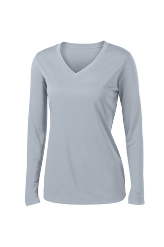 Picture of Sport-Tek Ladies Long Sleeve PosiCharge Competitor V-Neck T-Shirt