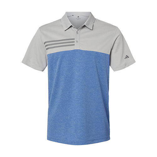 Picture of Adidas Heathered Colorblocked 3-Stripes Polo