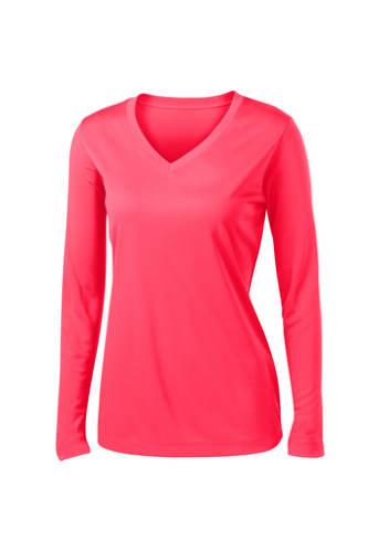 Picture of Sport-Tek Ladies Long Sleeve PosiCharge Competitor V-Neck T-Shirt