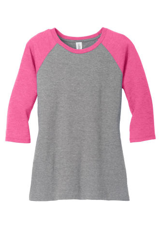 Picture of District Women's Perfect Tri 3/4-Sleeve Raglan T-Shirt