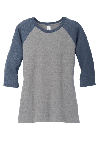 Picture of District Women's Perfect Tri 3/4-Sleeve Raglan T-Shirt