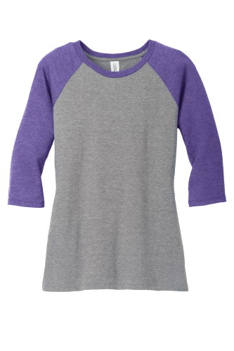 Picture of District Women's Perfect Tri 3/4-Sleeve Raglan T-Shirt