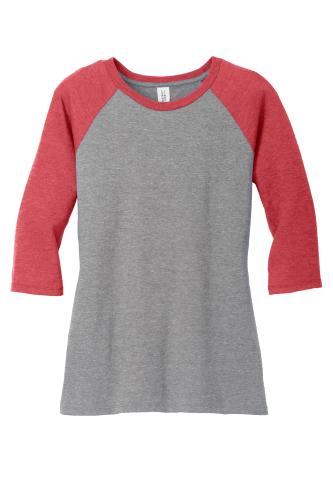 Picture of District Women's Perfect Tri 3/4-Sleeve Raglan T-Shirt