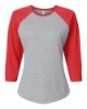 Picture of LAT Women's Baseball Fine Jersey 3/4 Sleeve Tee