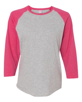 Picture of LAT Women's Baseball Fine Jersey 3/4 Sleeve Tee