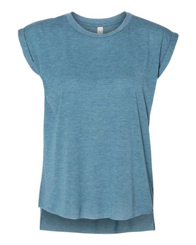 Picture of BELLA + CANVAS Women's Flowy Rolled Cuffs Muscle Tee