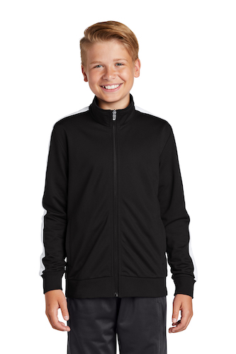 Picture of Sport-Tek Youth Tricot Sleeve Stripe Track Jacket