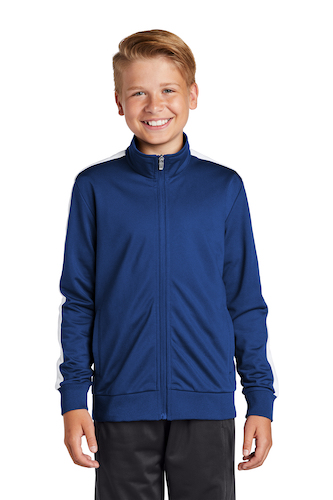 Picture of Sport-Tek Youth Tricot Sleeve Stripe Track Jacket