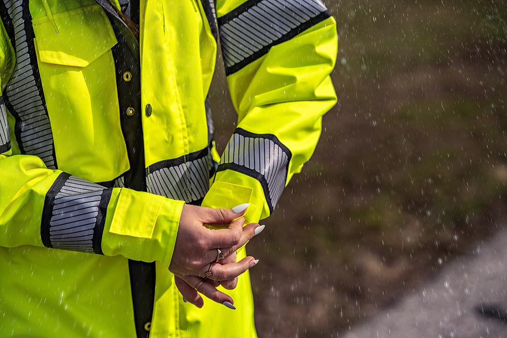 Picture of Portwest Hi-Vis Reversible 48" Rain Coat