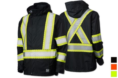 Picture of Tough Duck Safety Hi-Vis Packable Rain Jacket